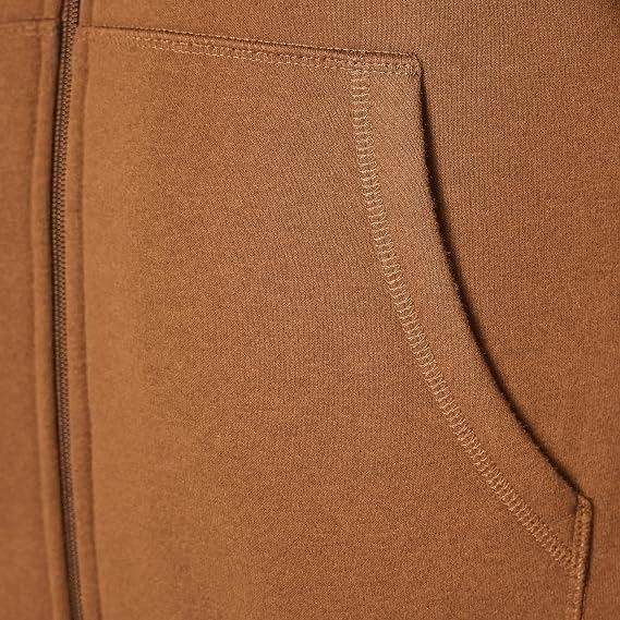 Brown Zip-Up Hoodie With Sherpa Lining imagen 6